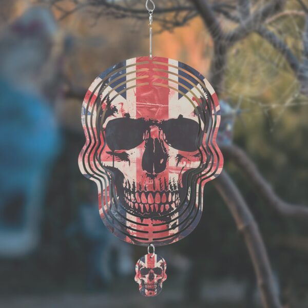 Union Jack Skull Wind Spinner