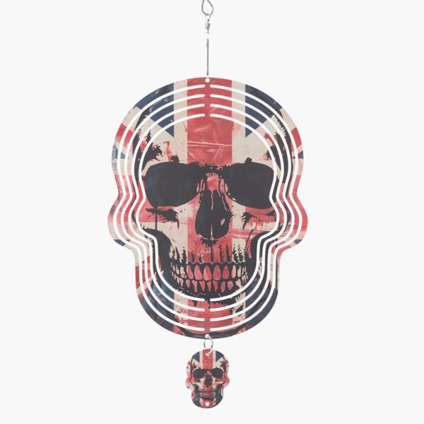 Union Jack Skull Wind Spinner