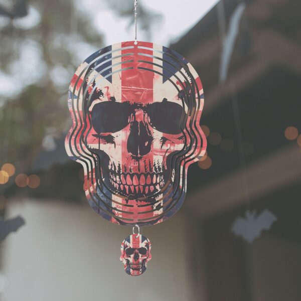 Union Jack Skull Wind Spinner